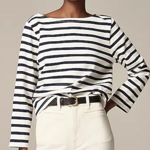 J.Crew Classic mariner cloth boatneck T-shirt in stripe - Large